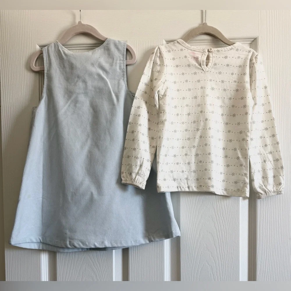 Nannette Light Blue and White Kids Dress Set